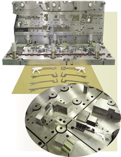 This progressive die was developed by Oberg Industries.