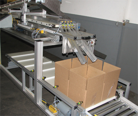 four separate conveyor lanes