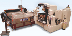 Automated machine integrates wire EDM with waterjet cutting