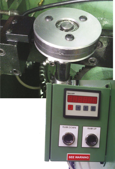 rotary magnetic encoder can be added to the press-ram adjustment mechanism