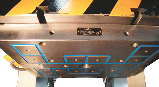 Force from the magnetic clamping system