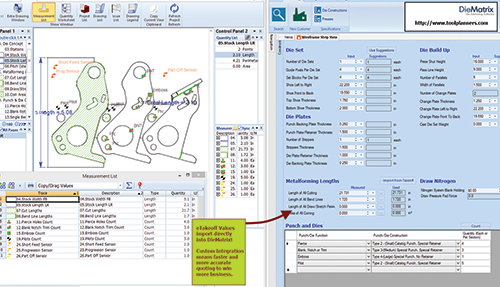 database software for estimating cost of metal stamping dies