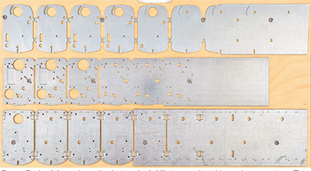 each of these three die designs had differing stock widths and progressions. 