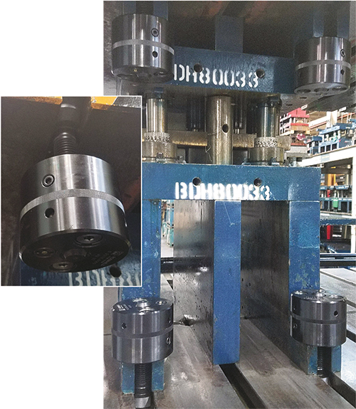 Hilma hydromechanical clamping nuts on Aida 330T press at Northern Stamping