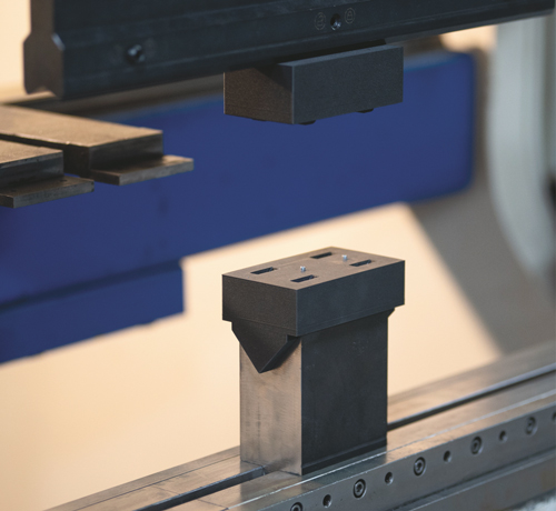 steel-reinforced press-brake punch and die, produced via 3D printing