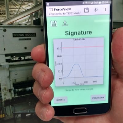 Phone App Monitors Press Tonnage