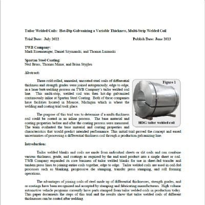 Hot-Dip Galvanizing a Multi-Strip Welded Coil