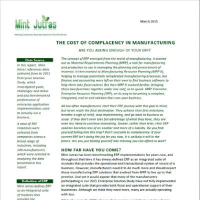 The Cost of Complacency in Manufacturing