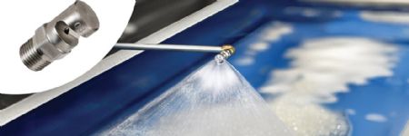 FloodStream Liquid Nozzle for Spray Applications in Tight Spaces

