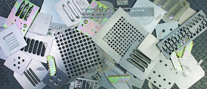 Scattered Metal Samples on Diamond Plate